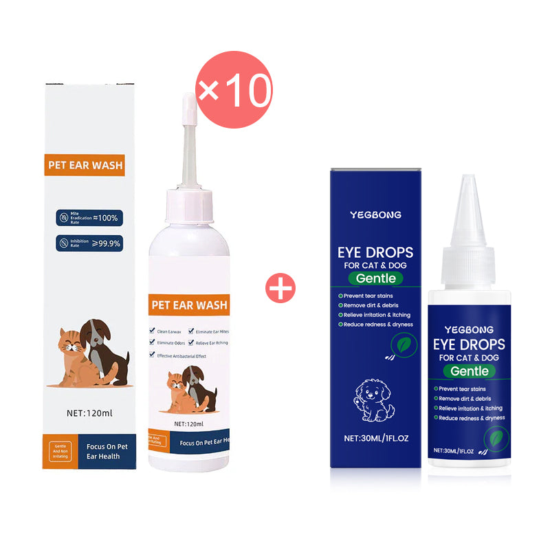 🐾 BUY 2 GET 1 FREE! ✨ Pet Ear Cleaner - Gentle Formula with Soothing Aloe for Dogs & Cats, Prevents Infections & Odor 🌿👂