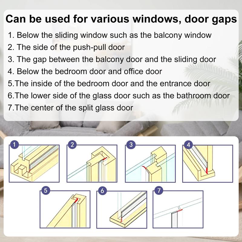 Sealing strip for doors – Self-adhesive draft stopper & insulation tape for doors, windows, and shower doors
