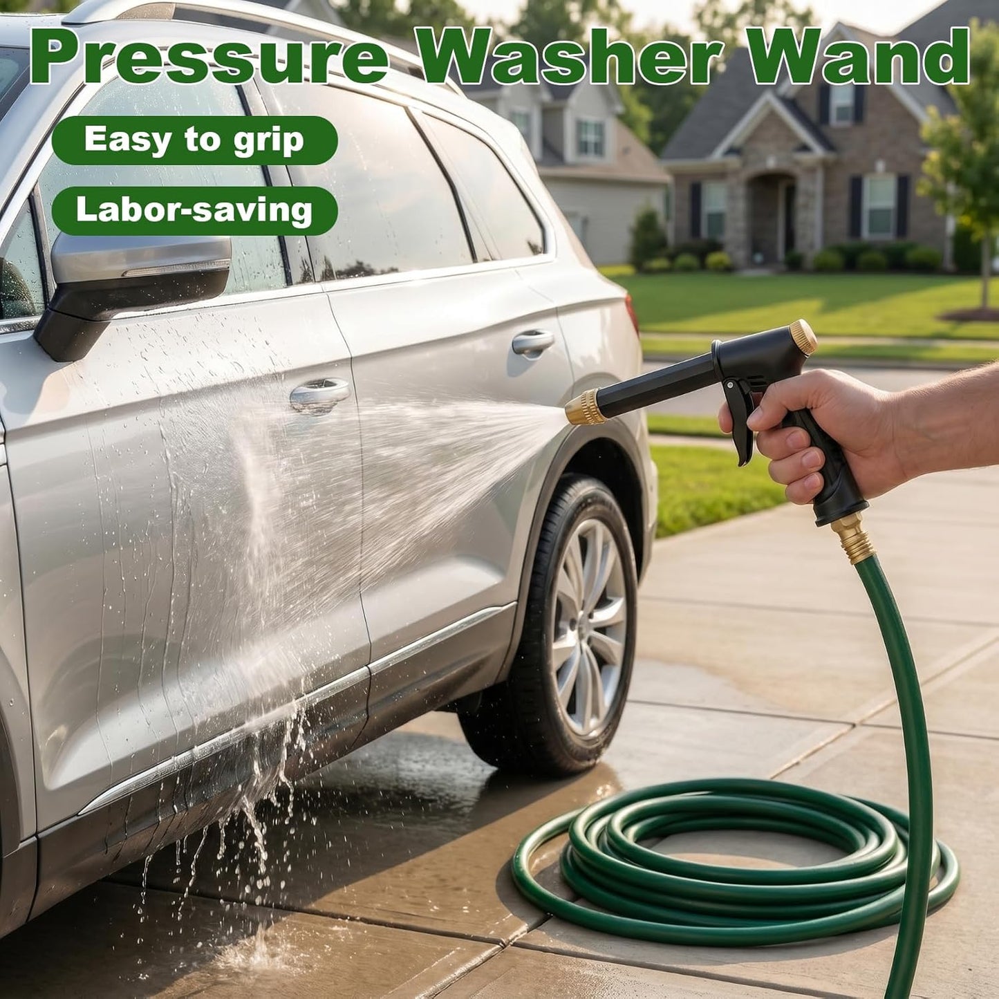 💪BUY 2 GET 1 FREE!!🏆High-Pressure Water Jet Gun💦Ergonomic Grip • Booster Nozzle • Hose Included-Powerful Car Wash🚗 Garden Watering🌻Effortless to Use!👍