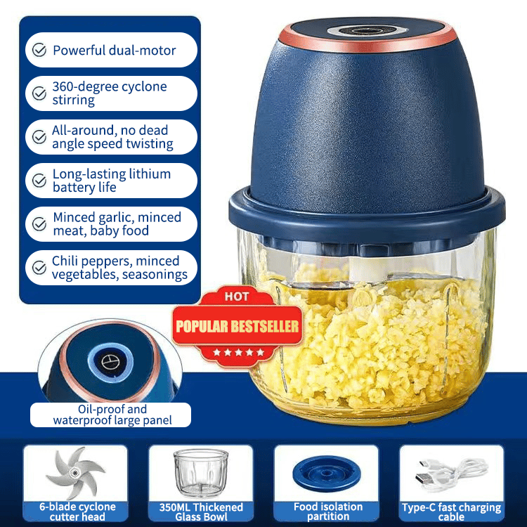 š„HOT SALE 50% OFFš„Cordless Multifunctional Mini Electric Garlic Chopper