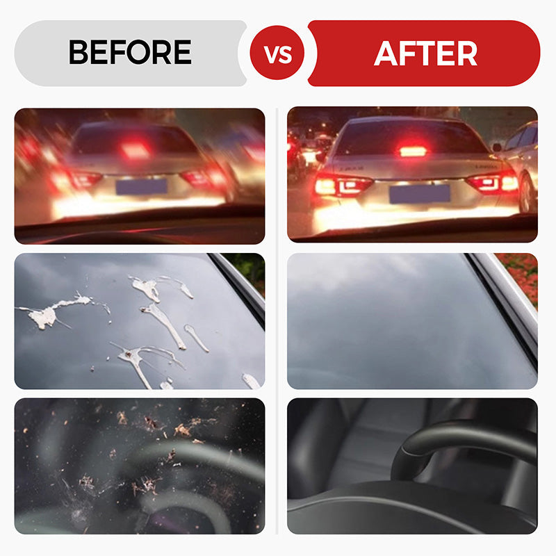 Auto Oil Film Cleaning Brush with 100ml Refill Liquid - 4PCS/Set