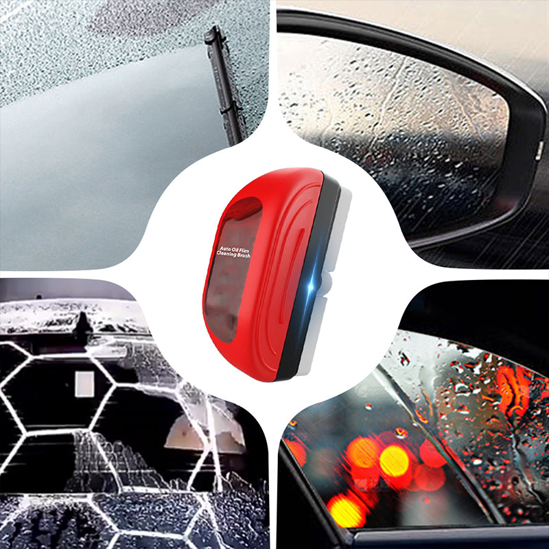 Auto Oil Film Cleaning Brush with 100ml Refill Liquid - 4PCS/Set