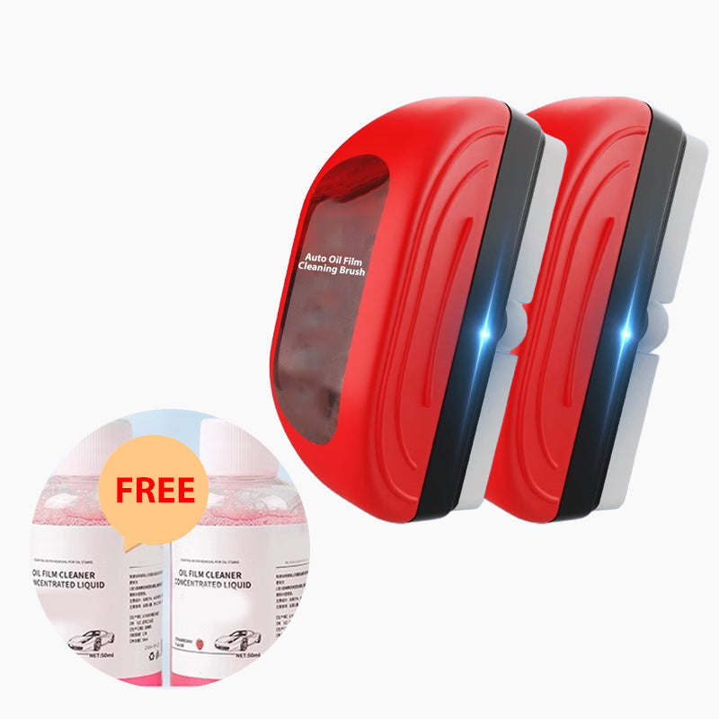 Auto Oil Film Cleaning Brush with 100ml Refill Liquid - 4PCS/Set