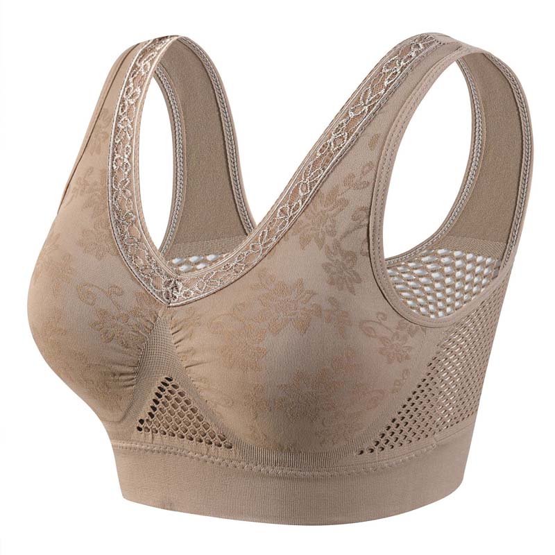 High-Support Wireless Lace Bra for Women