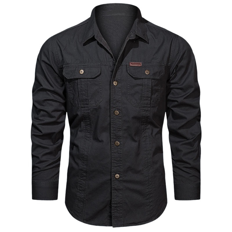 ๐ LIMITED-TIME 50% OFF! โ๏ธ Men's Long Sleeve Cotton Workwear Shirt โ Durable, Breathable, Chest Pockets ๐๏ธ
