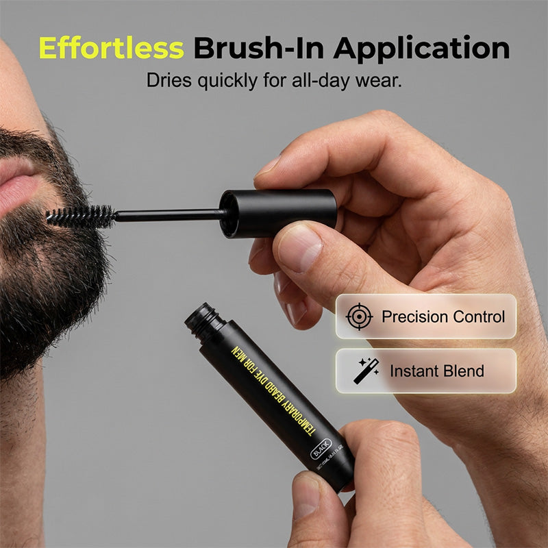 🧔 LIMITED-TIME BOGO! 🎁 Long-Lasting Beard and Eyebrow Dye for Men – Gray Cover, Fuller Look, Portable ✨