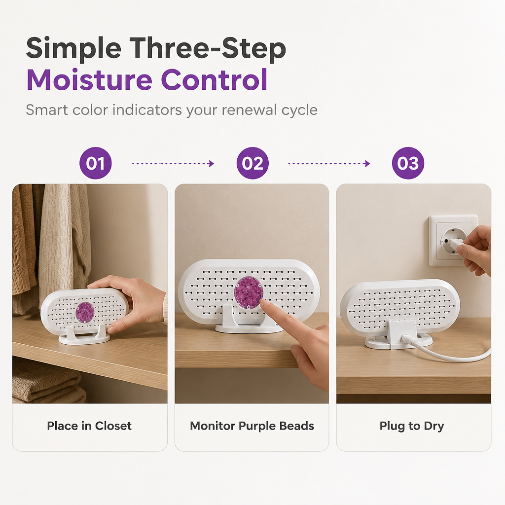 ⏳🔥LIMITED-TIME 60% OFF! ⏰Mini Reusable Household Dehumidifier.