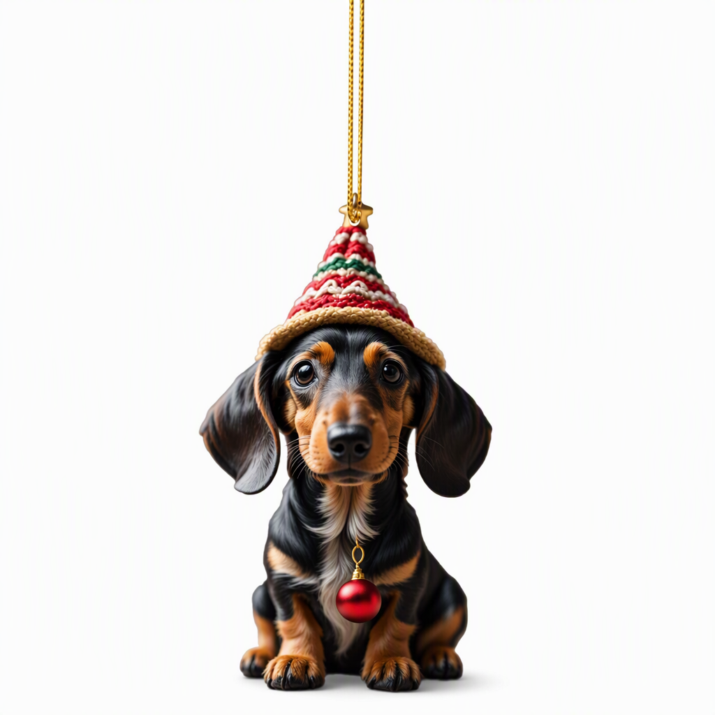 Trim Your Tree Instantly! Shatterproof Acrylic Dachshund Ornament