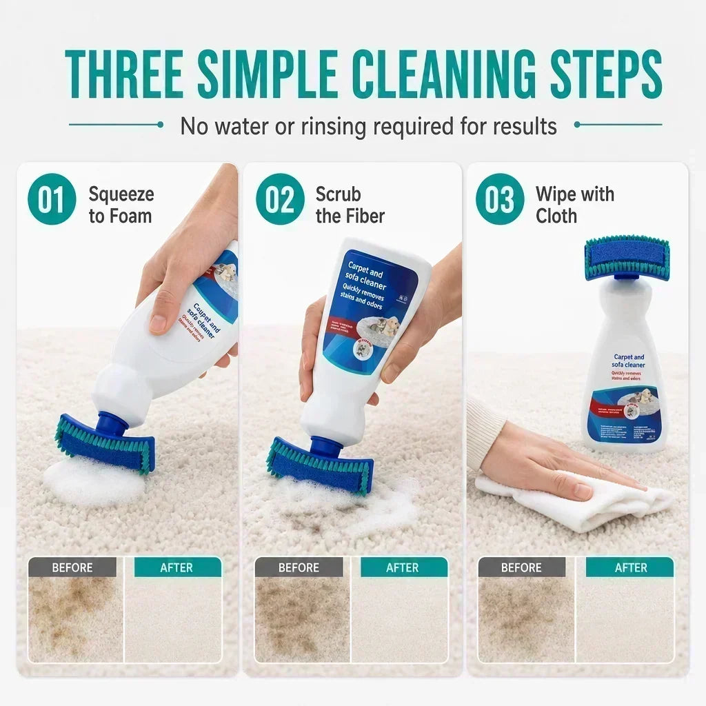 🛋️ Waterless Fabric Foam Cleaner – Instantly refreshes rugs & sofas ✨