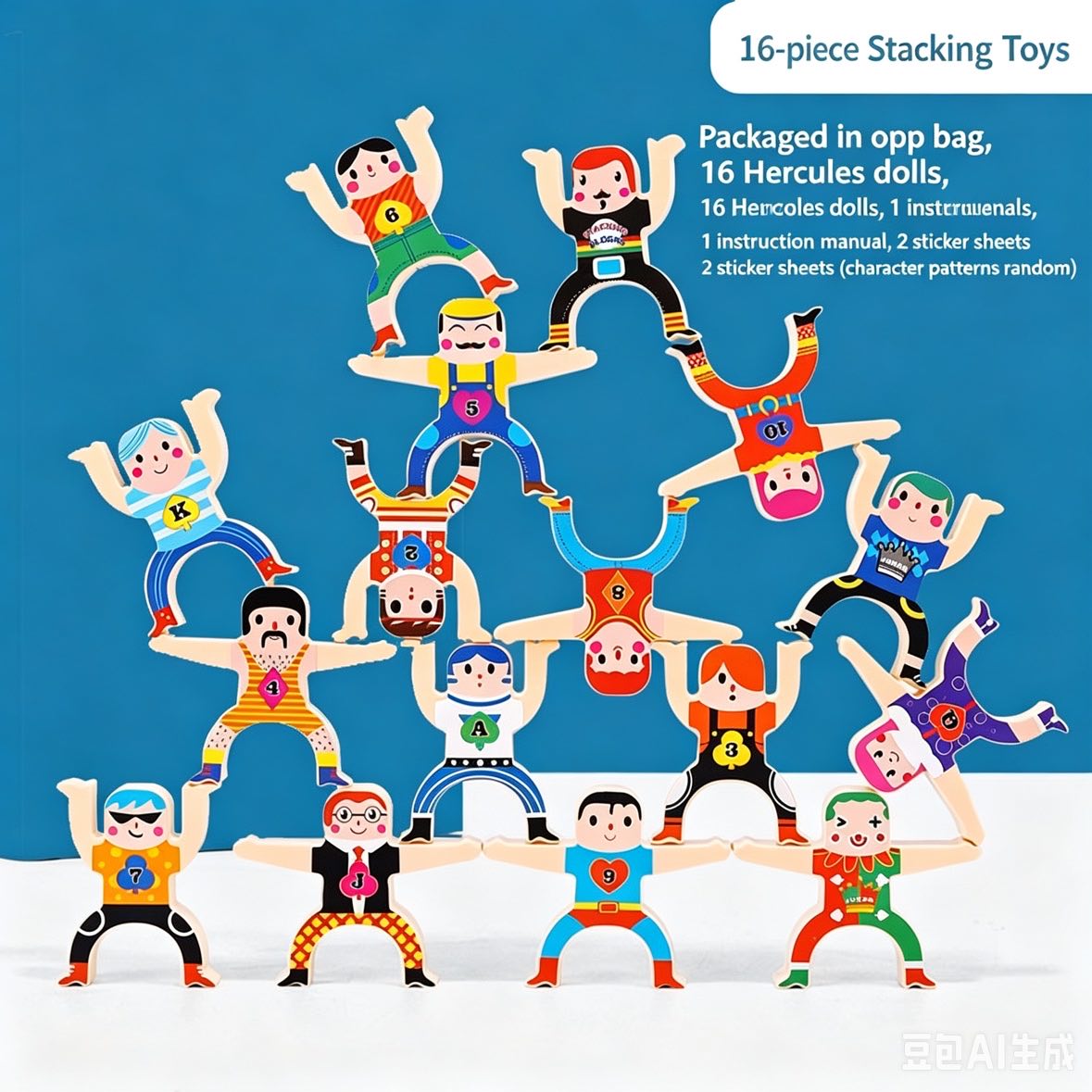 Children's DIY Balancing Building Blocks: Hercules Stacking Game for Boys and Girls, Stacking Fun Educational Toy Made of Plastic