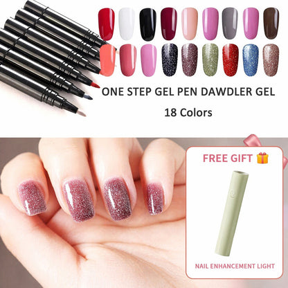 💅 Limited Time Buy 1 Get 1 Free - ＄14.99! ✨One Step Nail Gel Pen🎨Free handheld mini UV nail lamp💡