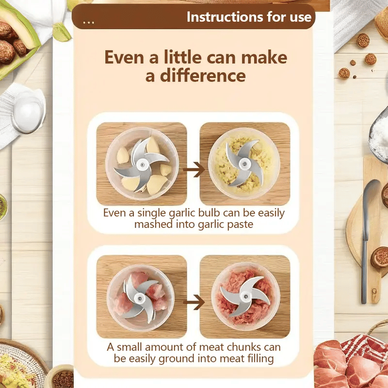 🔥HOT SALE 50% OFF🔥Cordless Multifunctional Mini Electric Garlic Chopper