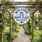 🏡Final Hours Flash Sale $9.74!!⏰Vintage Round Metal Sign – “Welcome to My Happy Place Don’t Ruin It” Garden Wall Decor