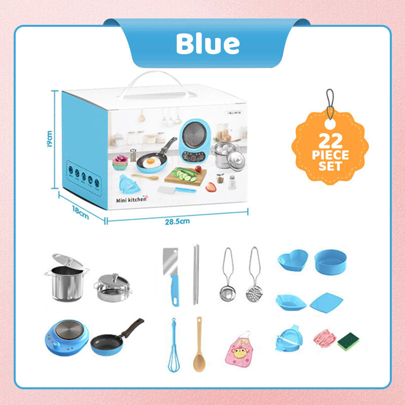 🔥2026 Hot Sale 50% OFF✨🏆#1 Best Seller ⏰💕🌟Children's Real Cooking Mini Kitchen Toys - 22 PCS Set