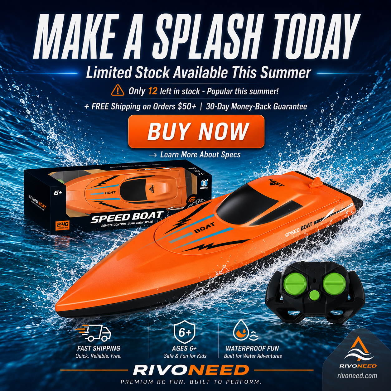 🔥 HALF PRICE! 🚤 Feel the Speed on the Water – Dual-Motor RC Boat with Extreme Performance ⚡🌊