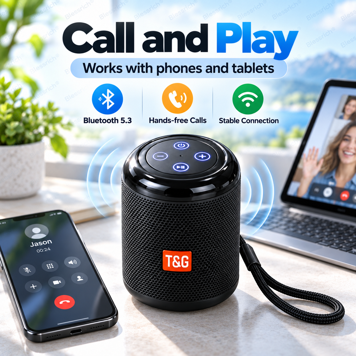 🥳2026 HOT SALE 🔥 50% OFF!Portable Bluetooth Speaker – Bluetooth 5.3, 5W clear sound, TF card + USB playback, hands-free calls. Compact, lightweight & easy to carry. Big sound anywhere! 🎶🔊