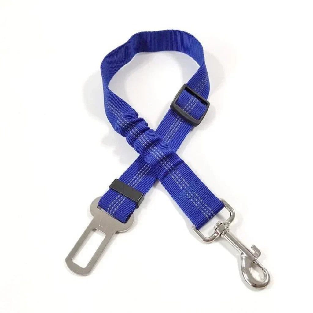 🐶🚗 Reflective Elastic Pet Seat Belt – Adjustable Car Restraint with Shock-Absorbing Buffer