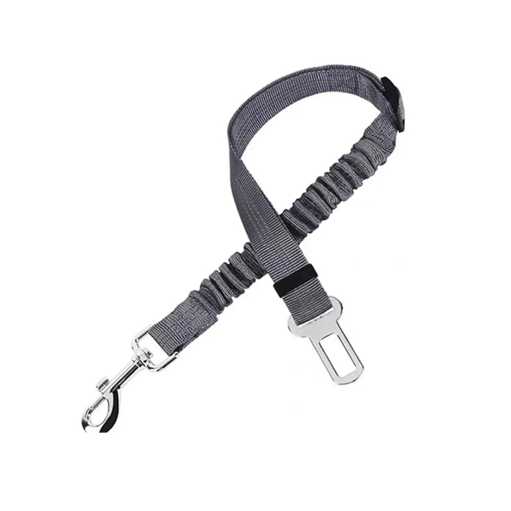 🐶🚗 Reflective Elastic Pet Seat Belt – Adjustable Car Restraint with Shock-Absorbing Buffer