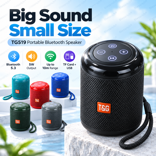 🥳2026 HOT SALE 🔥 50% OFF!Portable Bluetooth Speaker – Bluetooth 5.3, 5W clear sound, TF card + USB playback, hands-free calls. Compact, lightweight & easy to carry. Big sound anywhere! 🎶🔊