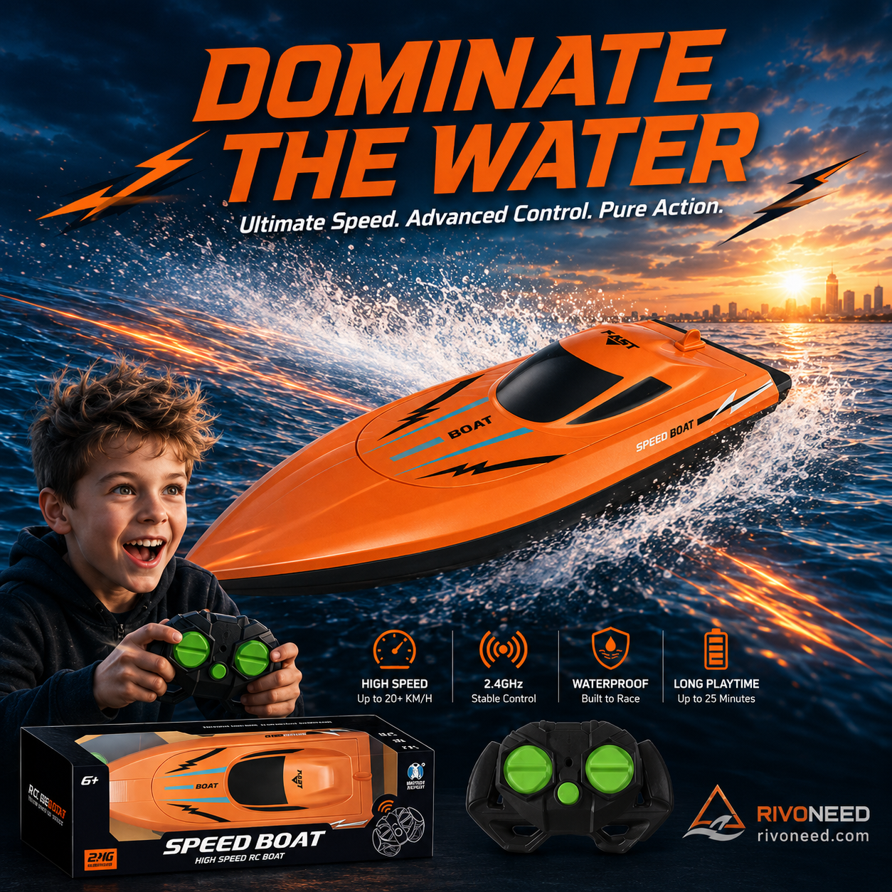 🔥 HALF PRICE! 🚤 Feel the Speed on the Water – Dual-Motor RC Boat with Extreme Performance ⚡🌊