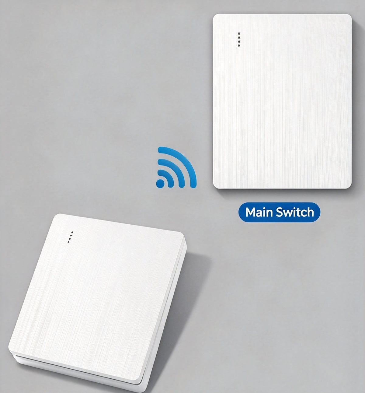 No-Wiring Wireless Light Switch Kit | Self-Adhesive Wall Switch with Receiver, No Drilling for Rental Homes, Bedside & Hallways