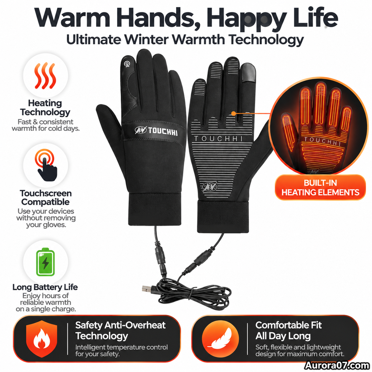 🧤 USB-Powered Heated Winter Gloves