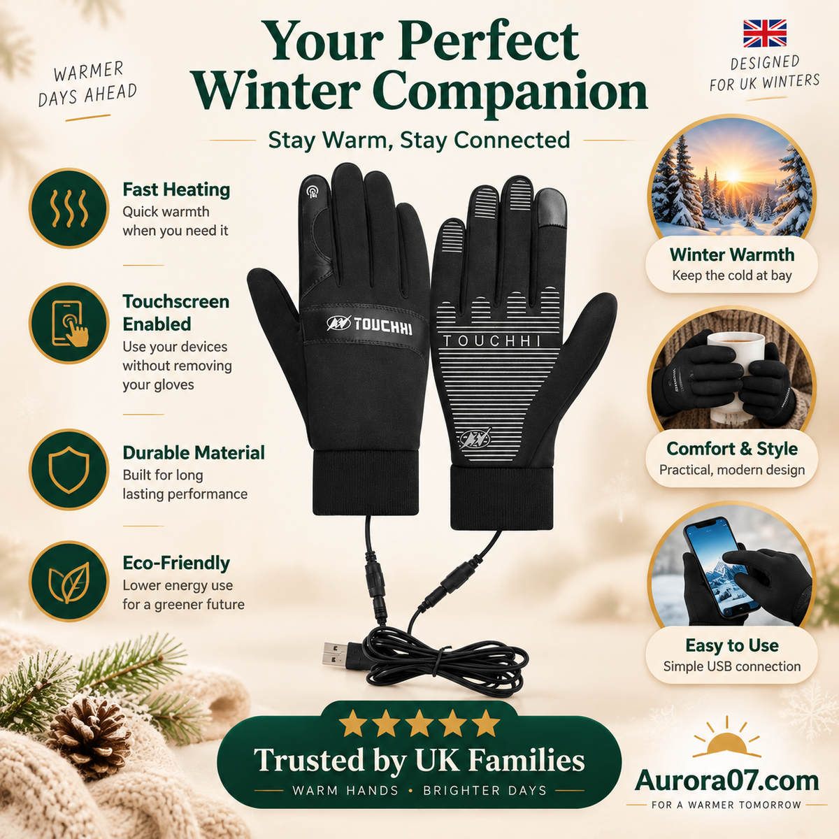 🧤 USB-Powered Heated Winter Gloves