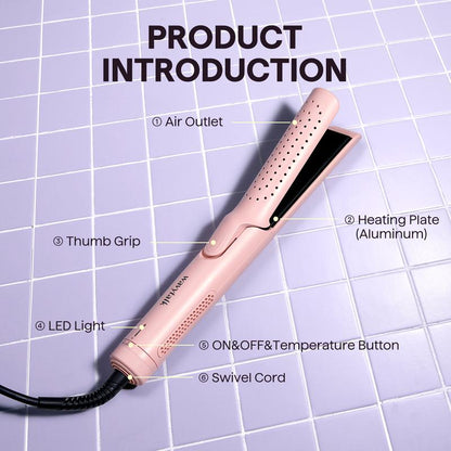 📢Today Only: 70% Off🏆Cool Curl Airflow Styler, 2 in 1 Flat Iron and Curling Iron