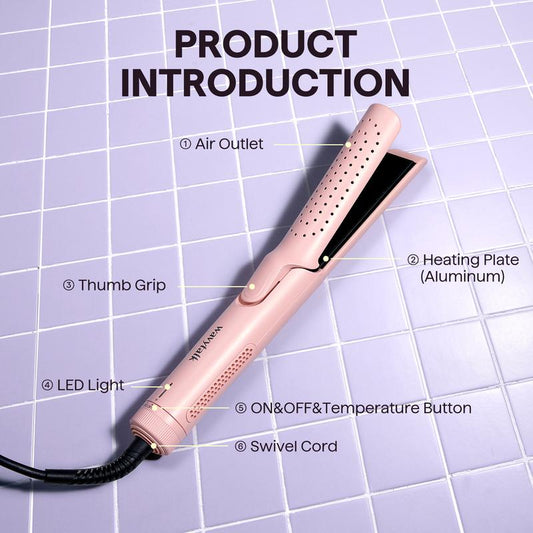 📢Today Only: 70% Off🏆Cool Curl Airflow Styler, 2 in 1 Flat Iron and Curling Iron