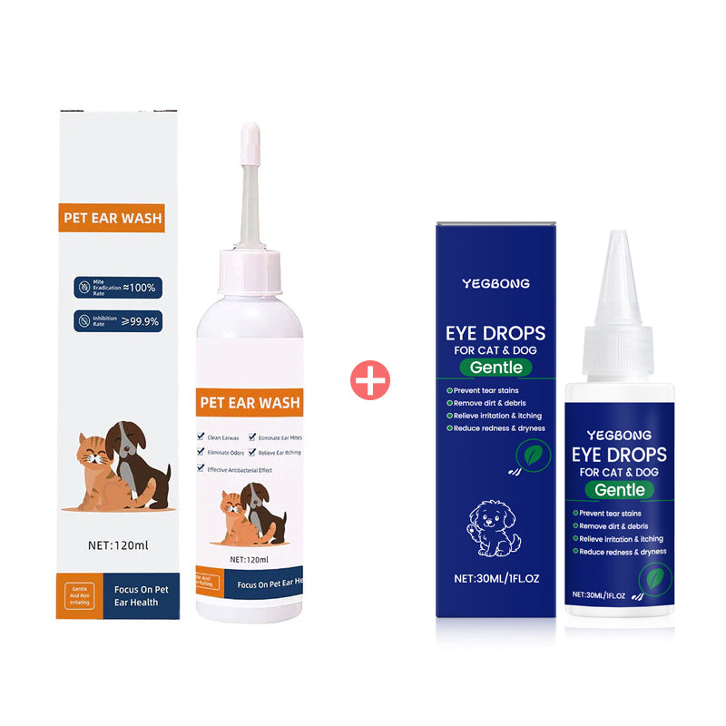 🐾 BUY 2 GET 1 FREE! ✨ Pet Ear Cleaner - Gentle Formula with Soothing Aloe for Dogs & Cats, Prevents Infections & Odor 🌿👂
