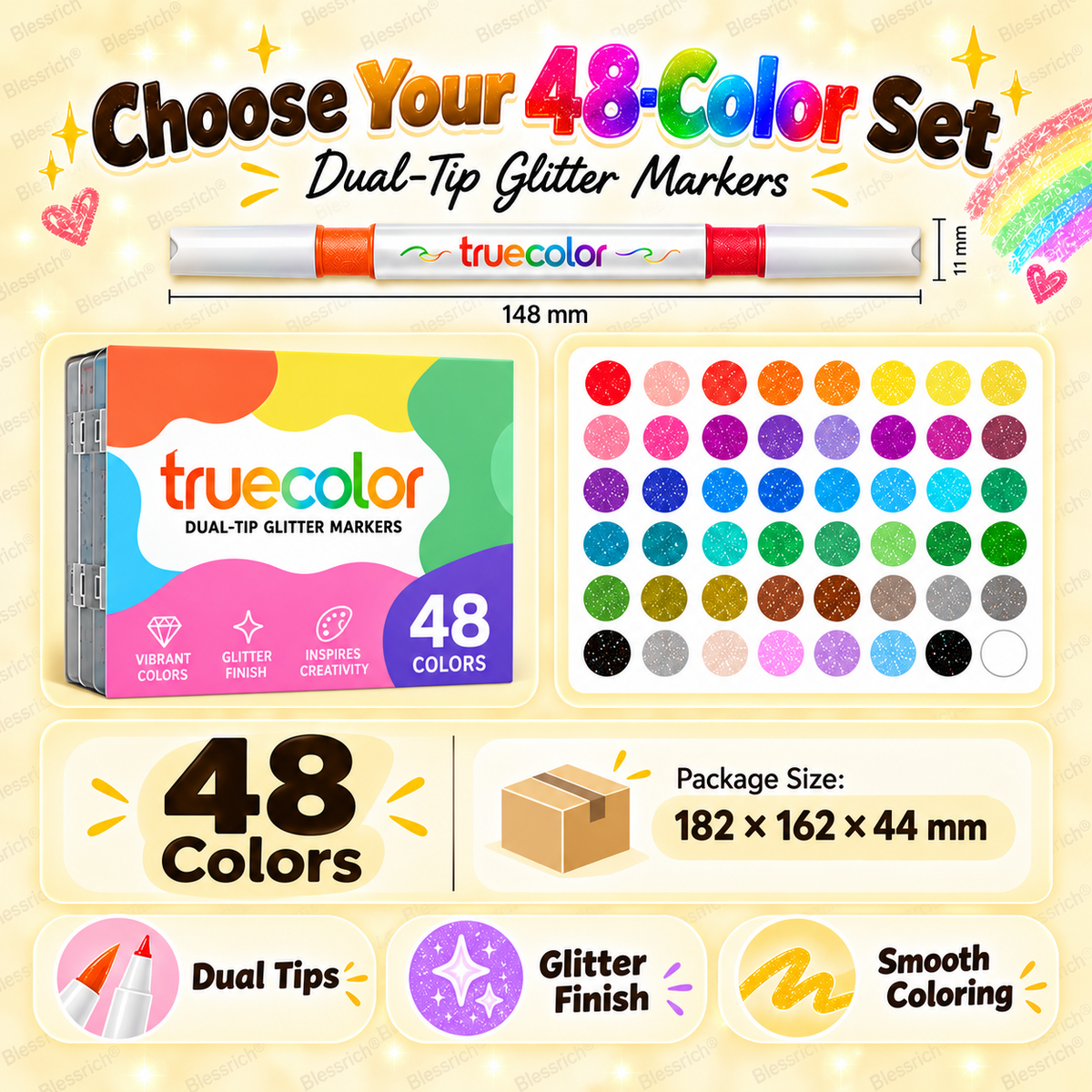 🎉🎁Magic Glitter Outline Markers✨Double-Ended Dual-Color Art Pens