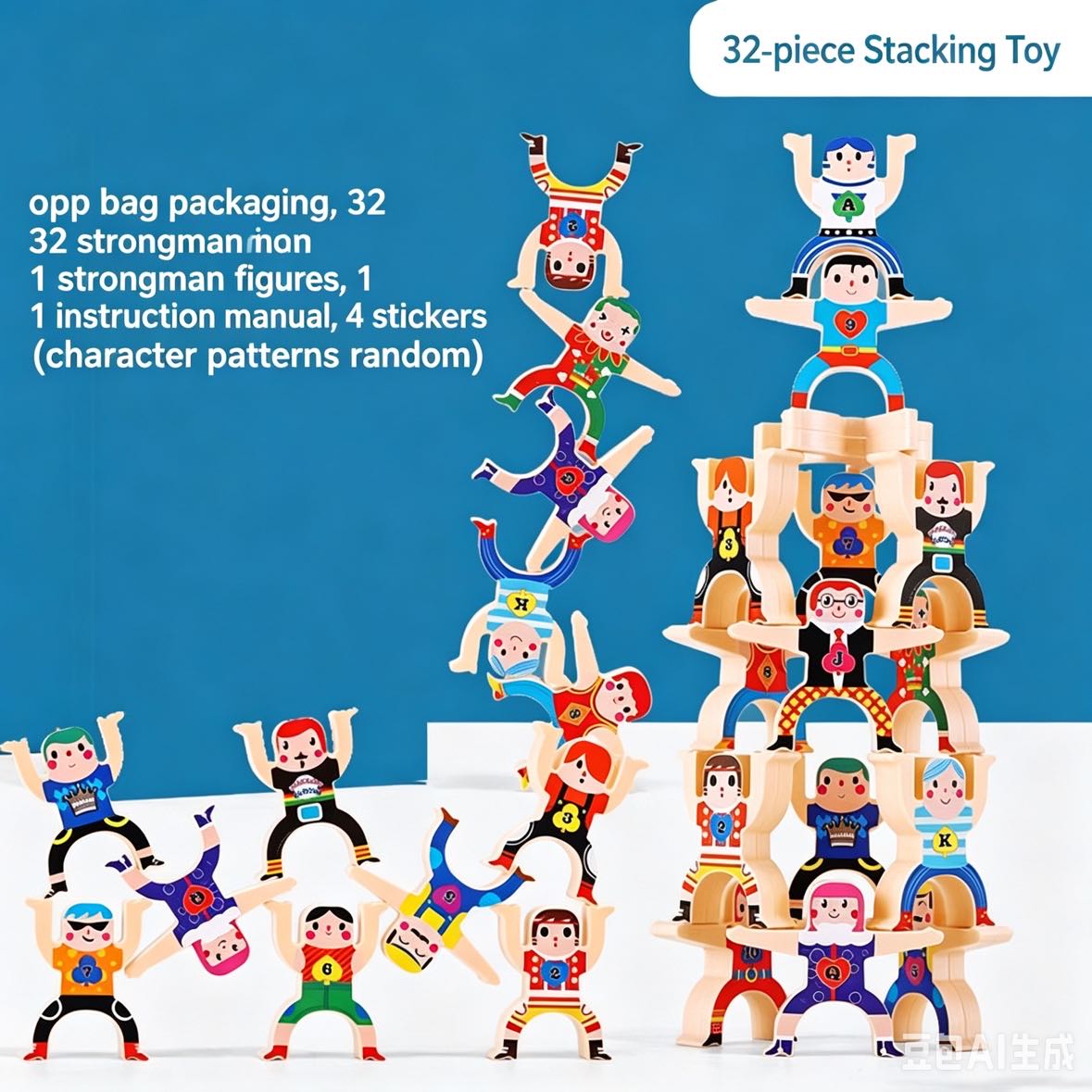 Children's DIY Balancing Building Blocks: Hercules Stacking Game for Boys and Girls, Stacking Fun Educational Toy Made of Plastic