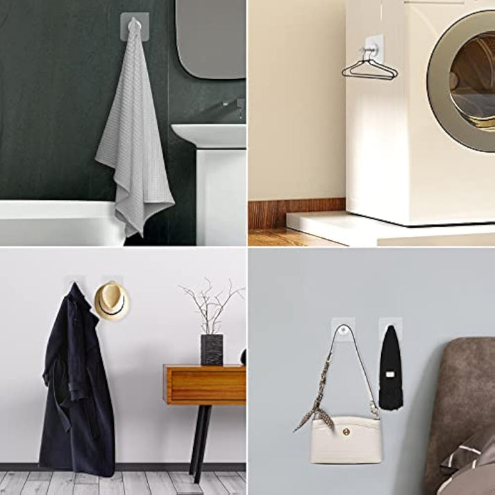 ✨No-Drill Screw Stickers, Strong Adhesive No-Nail, No Drilling Required Adhesive Wall Hooks Wall Mount Screw Hooks Picture Hangers Without Nails for Hanging 2.25 * 2.25 * 0.4 Inch for Kitchen, Bathroom, Home