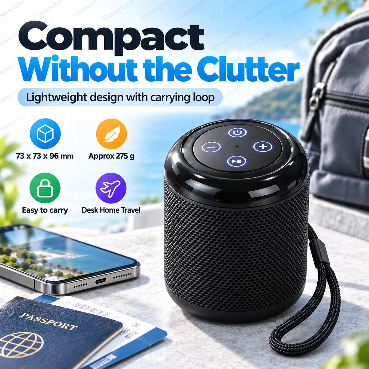 🥳2026 HOT SALE 🔥 50% OFF!Portable Bluetooth Speaker – Bluetooth 5.3, 5W clear sound, TF card + USB playback, hands-free calls. Compact, lightweight & easy to carry. Big sound anywhere! 🎶🔊