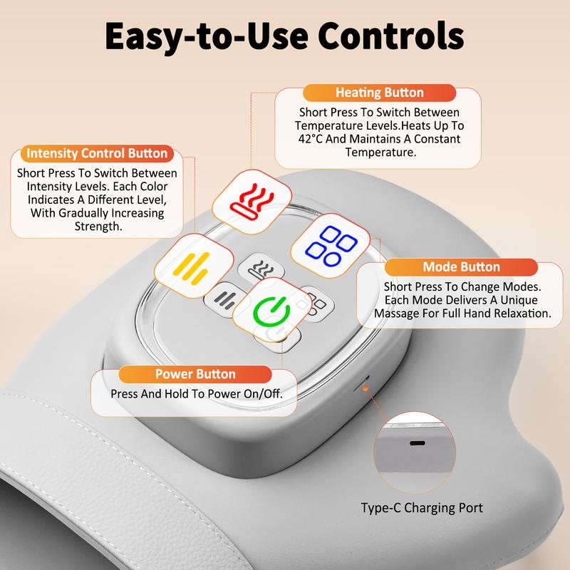 ⏳Time-Limited Special⏰Soothe Tired Hands & Wrists – Air Compression Massager with 3 Modes, 5 Intensities & Auto Timer.