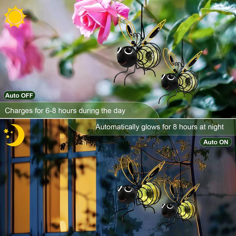 🐝 Solar-powered hanging light with a bee for outdoor use – The perfect gift for plant lovers, moms, or simply anyone who loves to smile ❤️