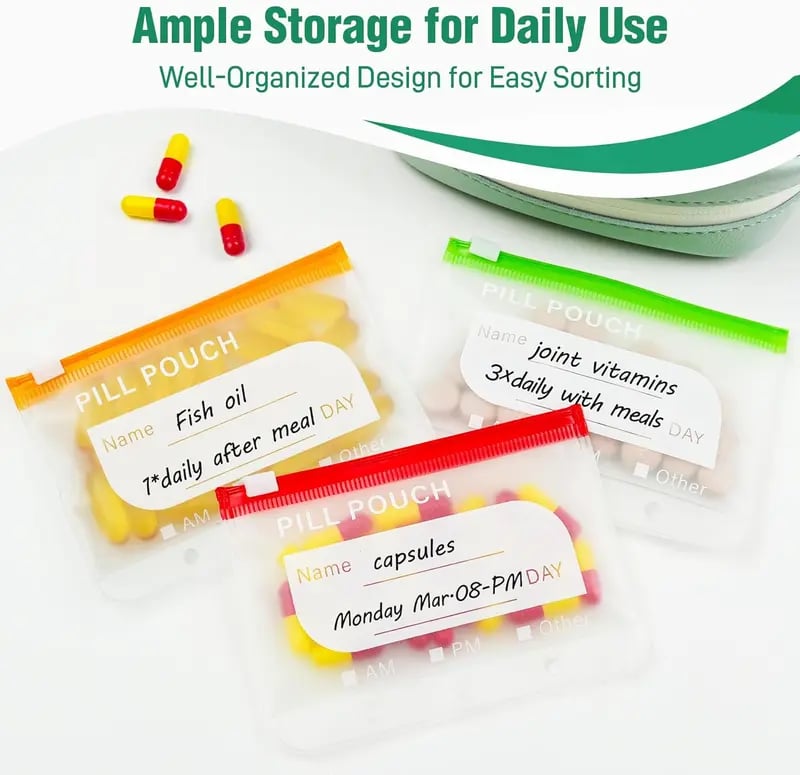 🎉 2026 Sale — Over 9,000 Sold! 💊 A8 Waterproof Pill Pouch Set – 14 Color-Coded Pouches, Crush-Proof Shell, Up to 2 Weeks of Meds! ✨