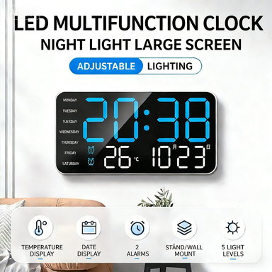 📢📢50% OFF!! ⏰Multifunctional decorative LED digital wall clock, the limitless digital clock for the modern Norwegian home