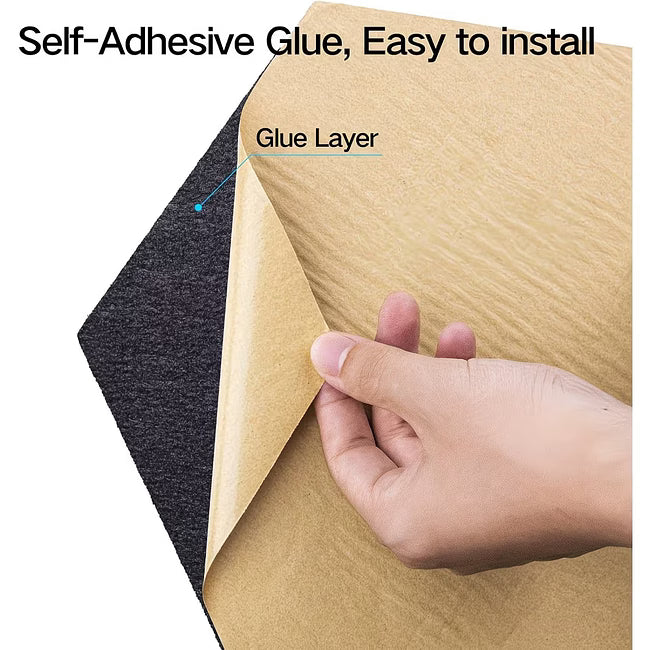 Self-Adhesive Acoustic Panels - Sound Insulating Foam Panels for High-Density Walls, Y-Shaped Liner Design, Flame Retardant, Noise Absorption, Echo Elimination