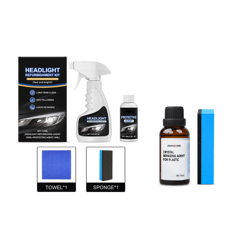 🚘 Car headlight restoration fluid, improved crystal coating that reduces blurring