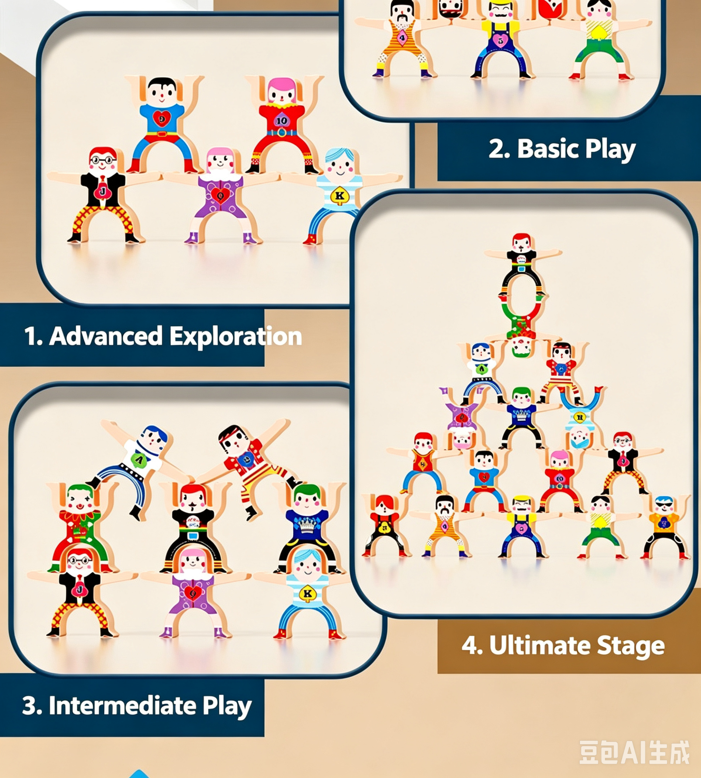 Children's DIY Balancing Building Blocks: Hercules Stacking Game for Boys and Girls, Stacking Fun Educational Toy Made of Plastic