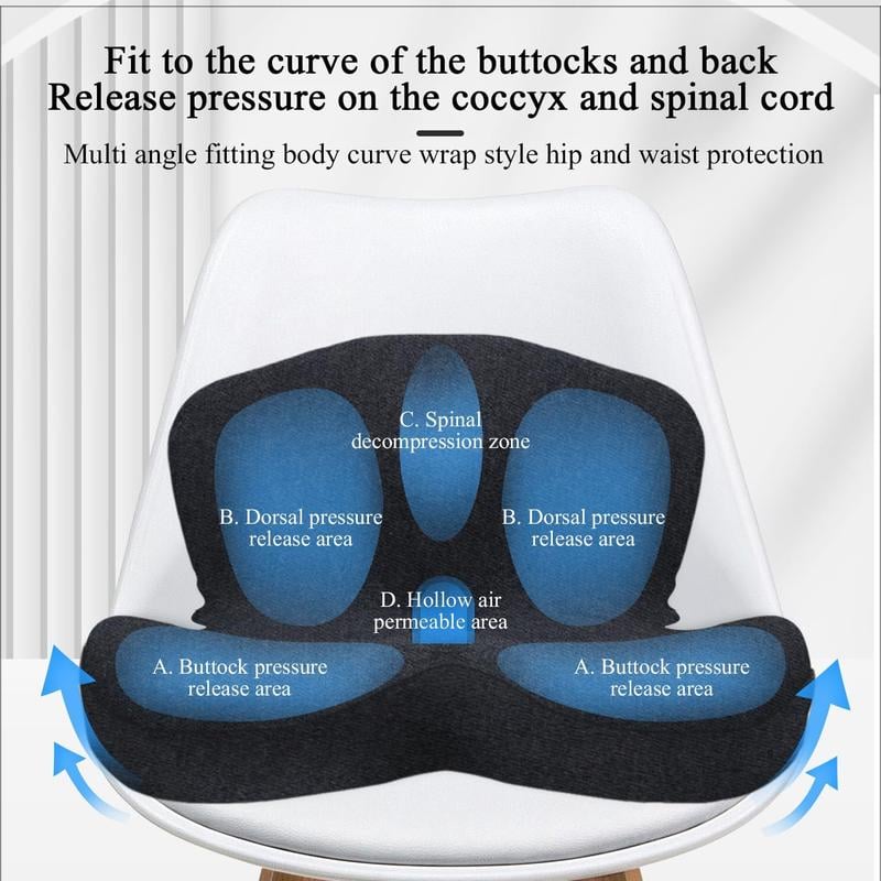 💺 60% OFF NOW! 💎 Non-Slip Memory Foam Seat Cushion – Sciatica Relief, Breathable Mesh & Universal Fit 🪑