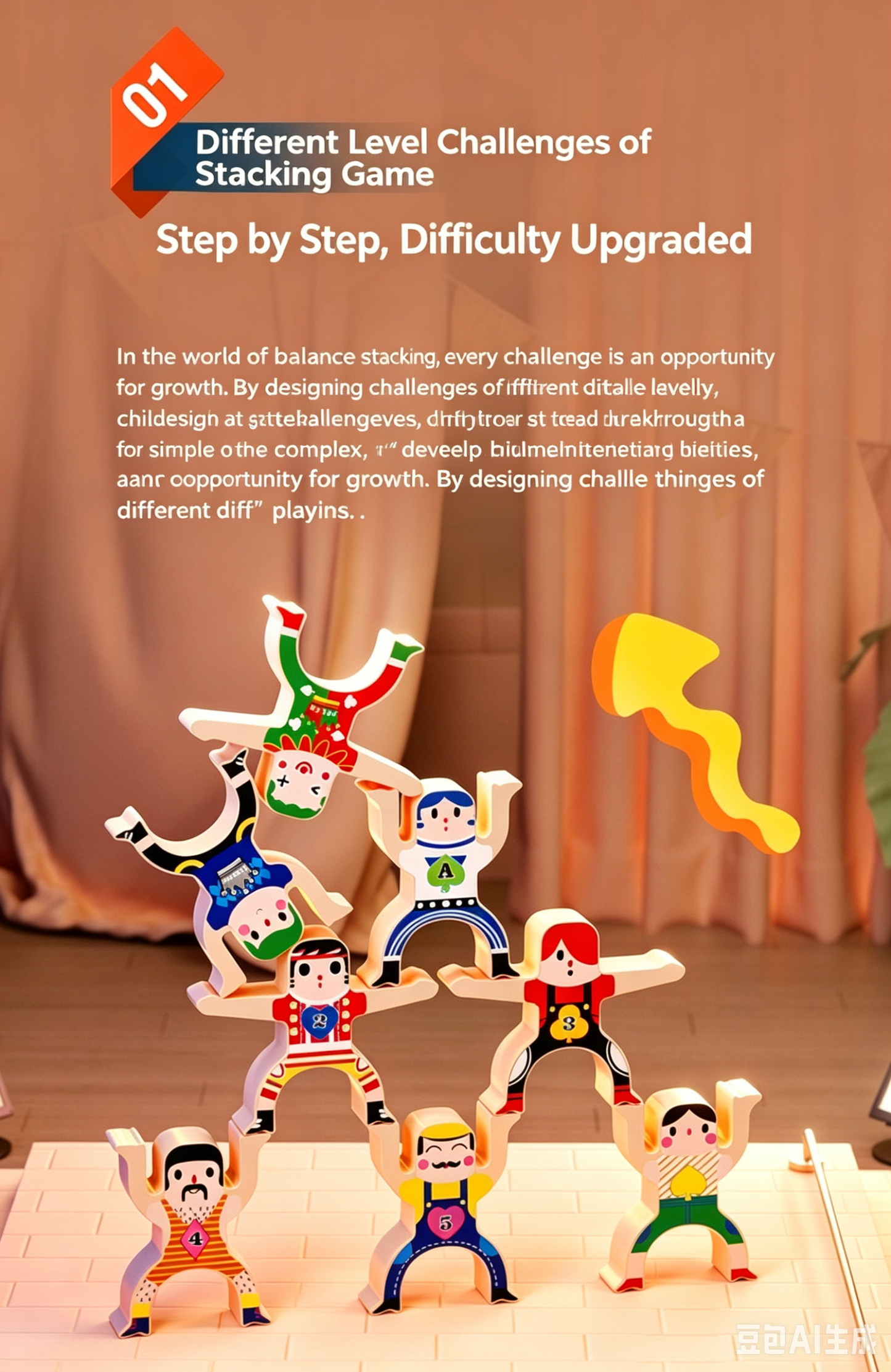 Children's DIY Balancing Building Blocks: Hercules Stacking Game for Boys and Girls, Stacking Fun Educational Toy Made of Plastic