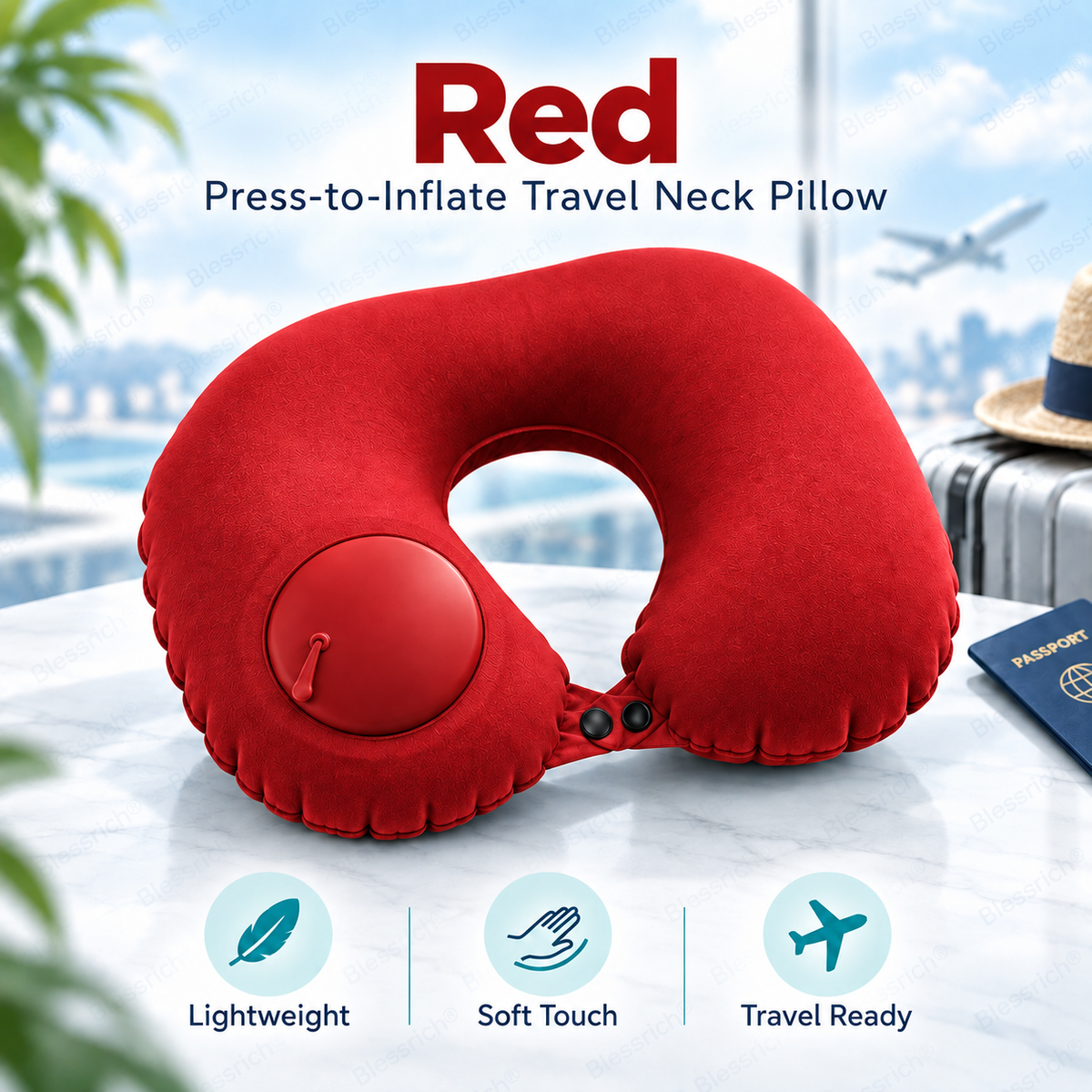 Portable Inflatable Travel Neck Pillow