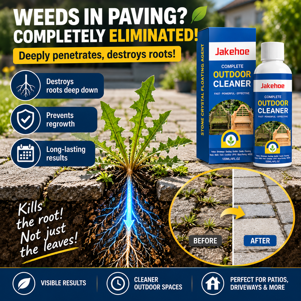 📢50% OFF!🏆Multi-Surface Stone Cleaner – Effectively eliminates moss, black spots, and hard water stains, plus effortlessly handles weeds growing in cracks and joints