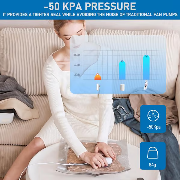 🧳 50% OFF HOT DEAL ! ⚡ Pack of 6 Compression Bags for USB Electric Vacuum Cleaner – Space-Saving Storage, Airtight Seal, Reusable & Durable 🌀