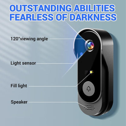 Wireless Doorbell Camera: 1080P, 170° viewing angle, 4.3-inch screen, IPX65 outdoor waterproof, night vision