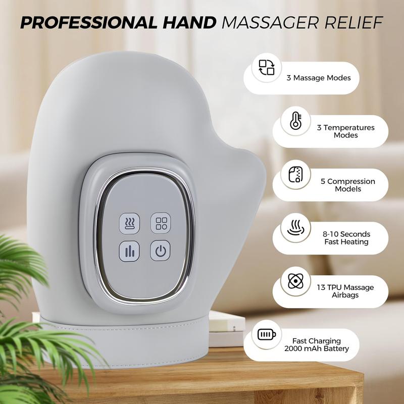 ⏳Time-Limited Special⏰Soothe Tired Hands & Wrists – Air Compression Massager with 3 Modes, 5 Intensities & Auto Timer.