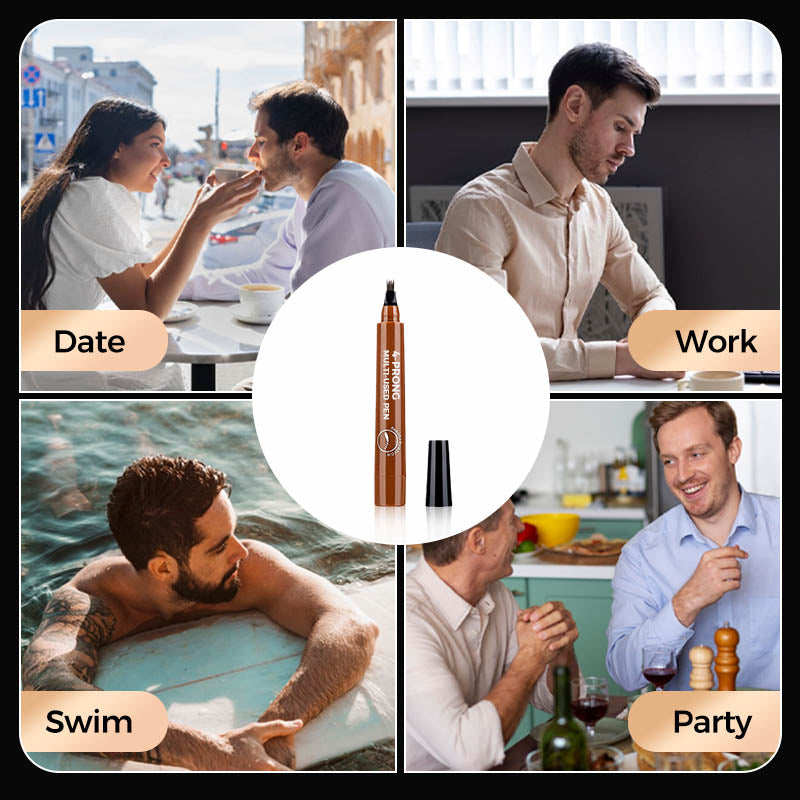 4-Prong Multi-Used Pen-For filling in gaps in eyebrows and beards