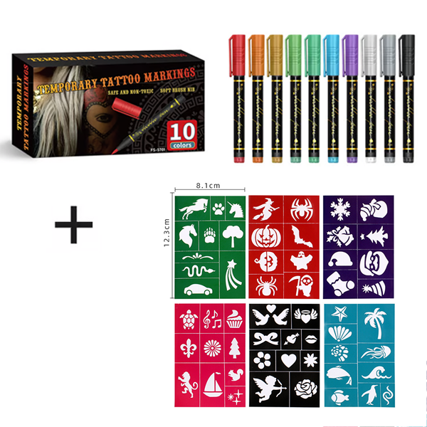 🔥Hot Sale 50% OFF🎨Perfect For Unique Body Art🔥Temporary Tattoo Markers for Skin